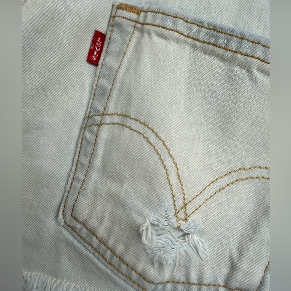 Levi’s 501 Re/Done Denim Jean Cut Offs Button Up Shorts RARE Size 25 redone - Picture 6 of 8